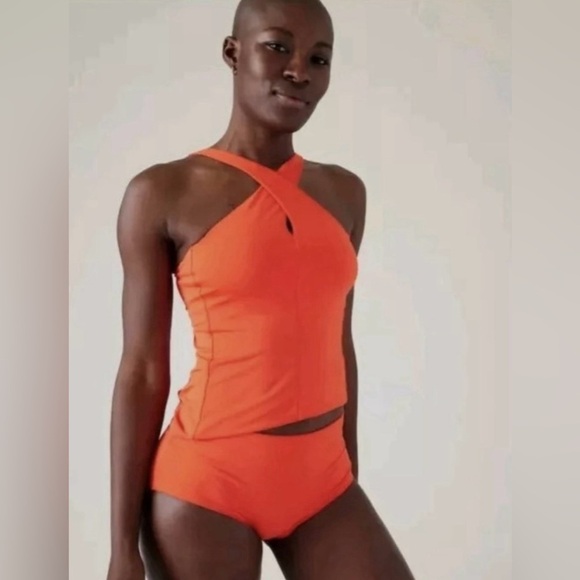 Athleta Other - NWT Athleta Crossed Tankini Top Swim Surf Vermillion Orange Size XS style 537036